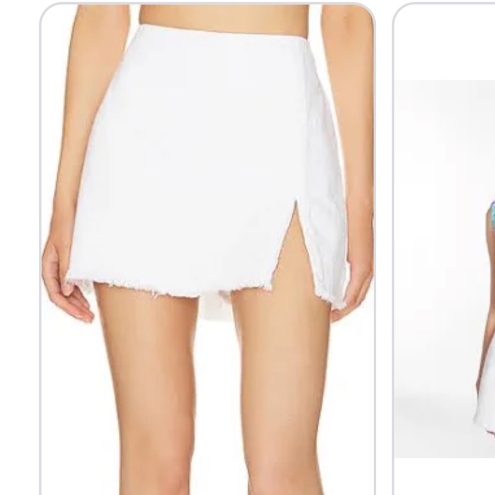 Amanda uprichard Dale Denim Skort in White- size small